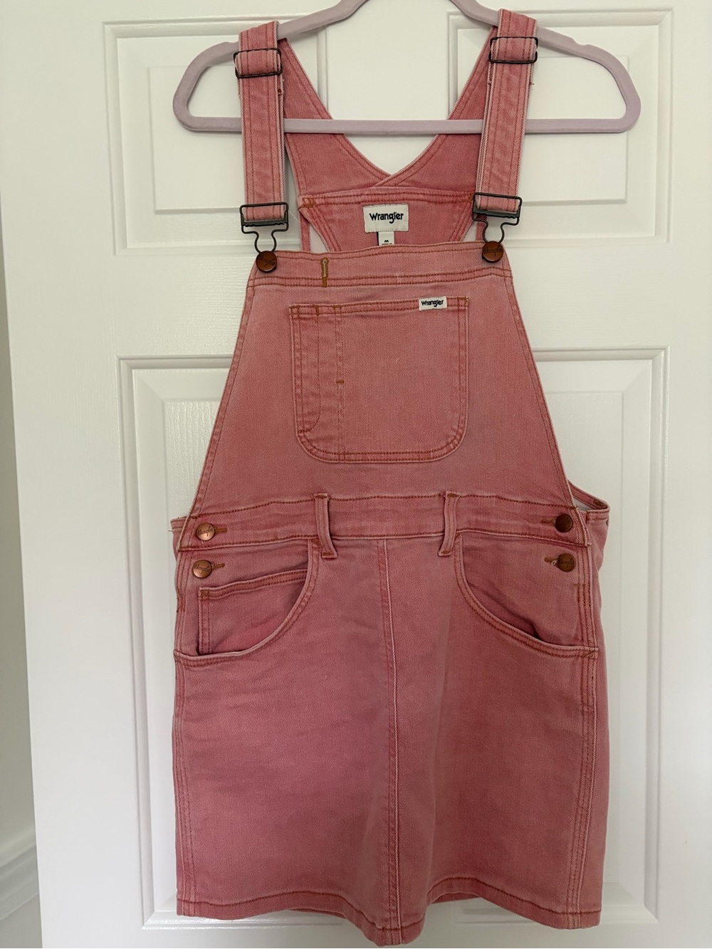 Wrangler Pink Denim Overall Skirt - M